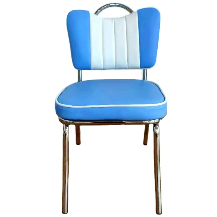 1950s style retro american vintage industrial diner metal chair