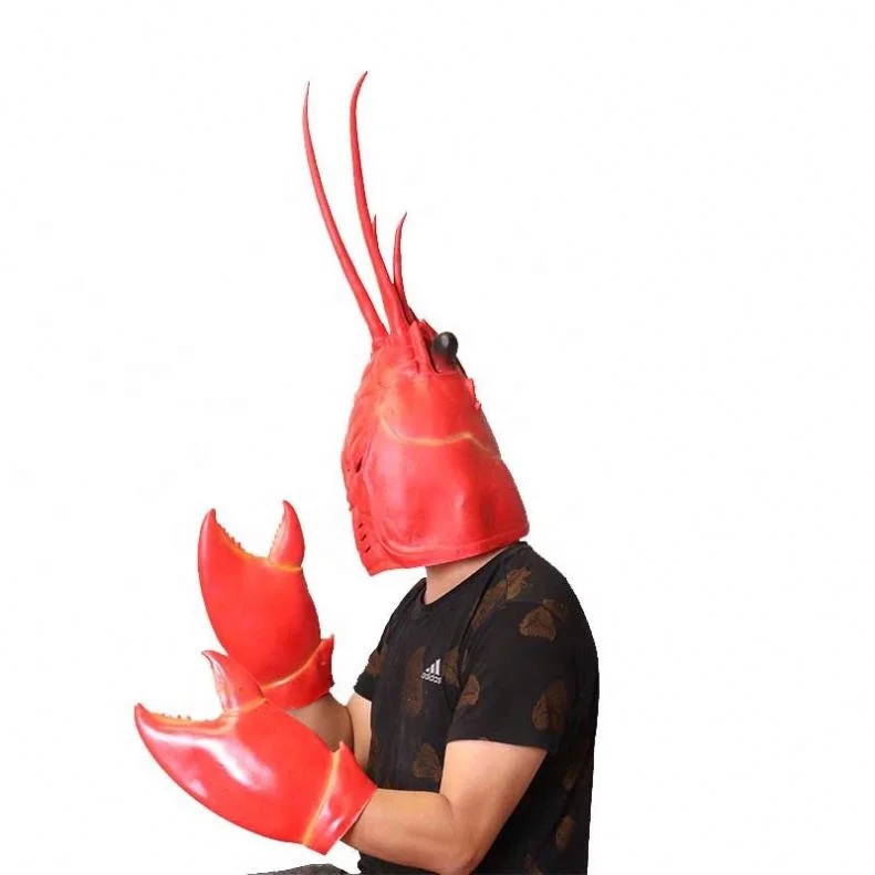Latex Lollipop Chele Gloves Halloween Cosplay Comic Cartoon Crab Lobster Mask Carnival Costume Fantasy Cosplay