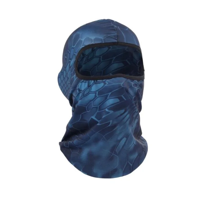 Wholesale custom outdoor summer motorbike cycling windproof balaclava bandana ice silk camo print full face mask facemask hats
