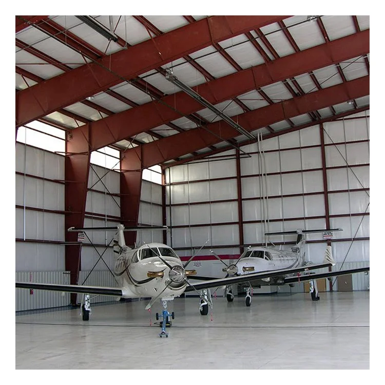 China prefabricated customized large span modern steel structure building hangar