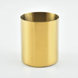 OEM LOGO Gold Round Metal Pen Holder Office Creative Stationery Storage Tubular Pen Rack Home Decoration Desktop Pen Container