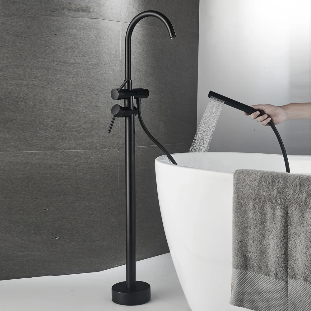 Beelee BL19005B латунные черные матовые отдельно стоячие краны для ванны напольный смеситель