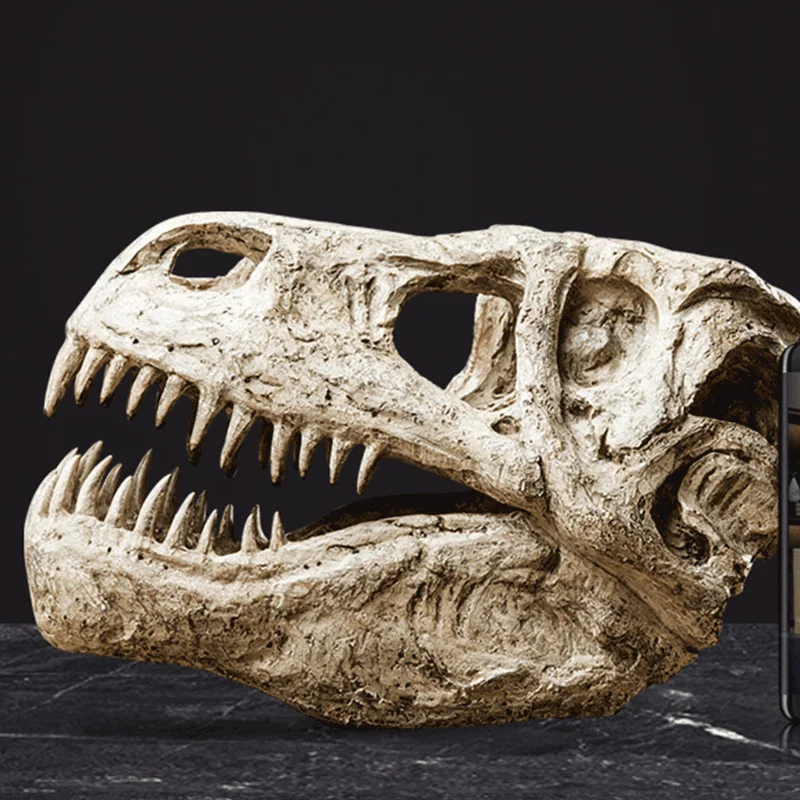 Customized Polyresin Dinosaur Head For Living Room Hotel Tabletop Ornaments