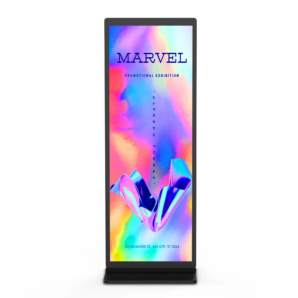 Full Screen Advertising Monitor Floor Standing 50/55/65/75 Inch Android Vertical LCD Display Stand for Indoor Use
