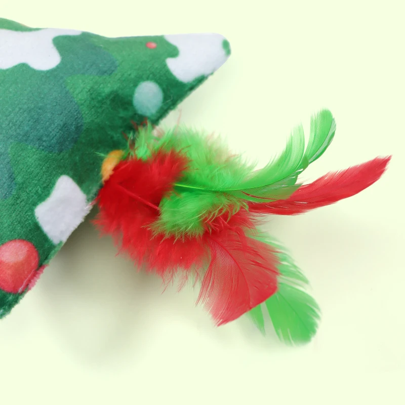 New Design Christmas Socks Catnip Plush Toy Cat Feather Toys Cat Toys For Indoor Cats