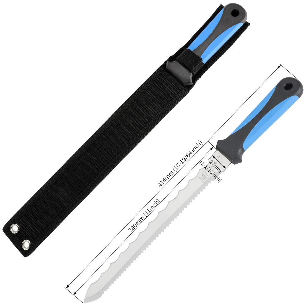 MINOVA 11inch Double Sided Stainless Steel Insulation Knife Custom Logo Mineral Wool Cutter With Sheath