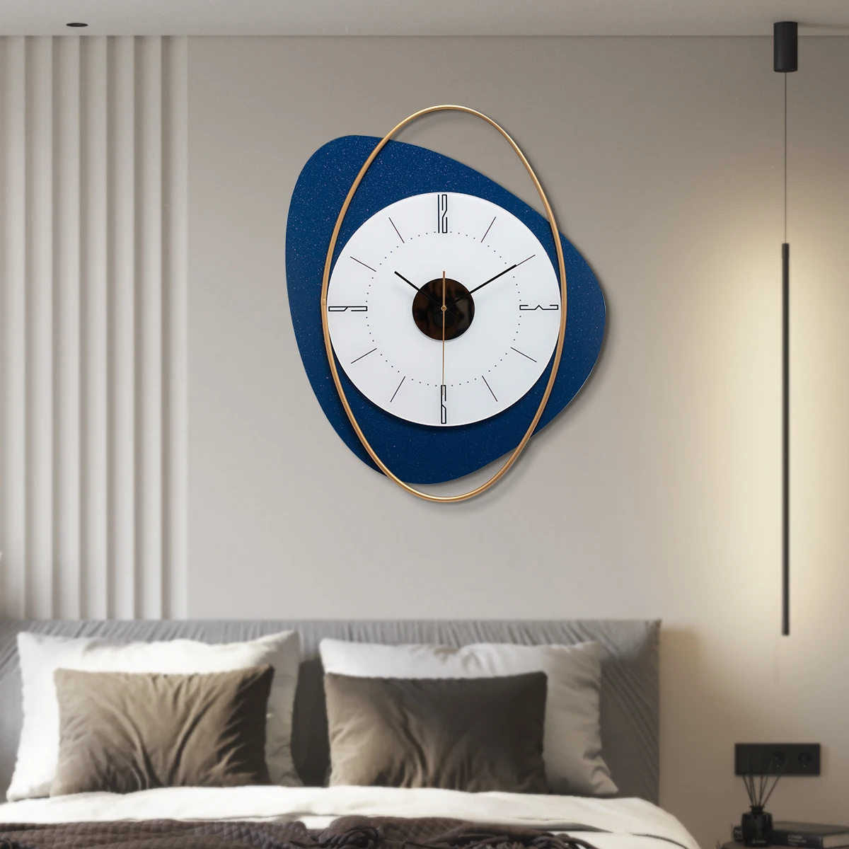 Custom printing face decorative aluminum frame round metal modern wall clock