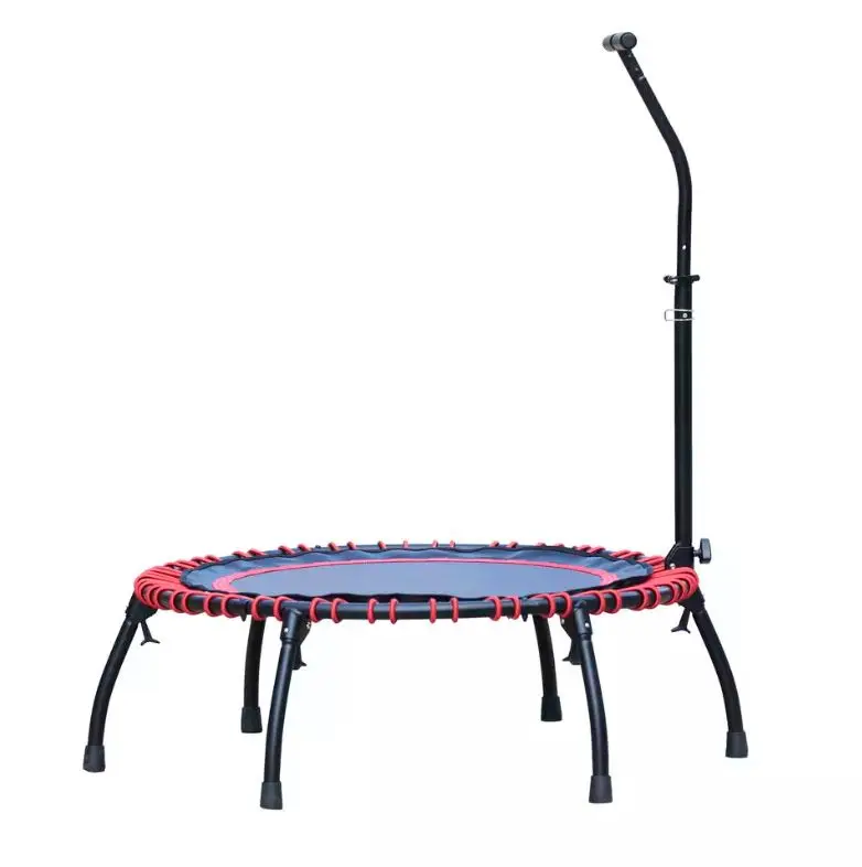 Round Handrail Foldable Steel Fitness trampoline bungee cord metal Durable safe trampoline for adult and child