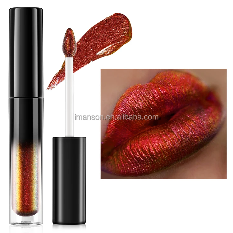 Private Label Cosmetics Color Changing Chameleon Lip Makeup Pink Green Duochrome Lipgloss