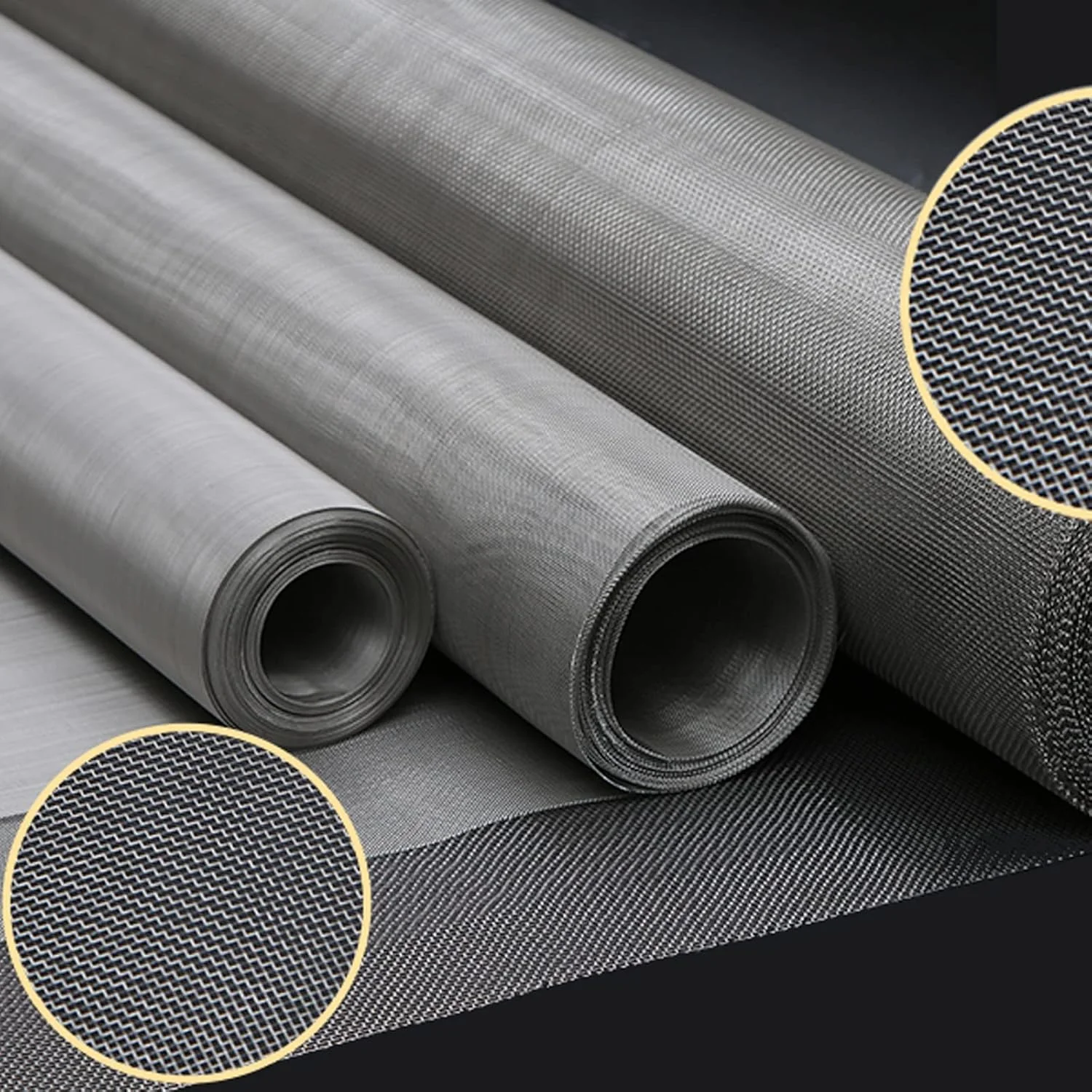 High Quality 500 Micron Metal 304 316 316l Stainless Steel Woven Steel Wire Mesh Roll Air Vent Filter Meshes