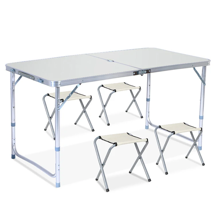 Fold Up Picnic Table Aluminum Frame MDF Easy Folding Camping Table Outdoor Bbq Camping Picnic Folding Table