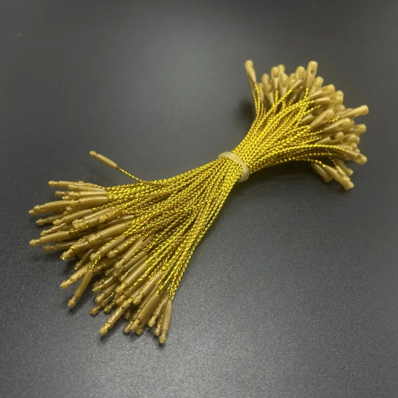 Custom 10cm Gold Wire Rope Label Hanging Paper Plastic Cloth Hang Tag for Garments Shoes Bags-Custom Price Tag