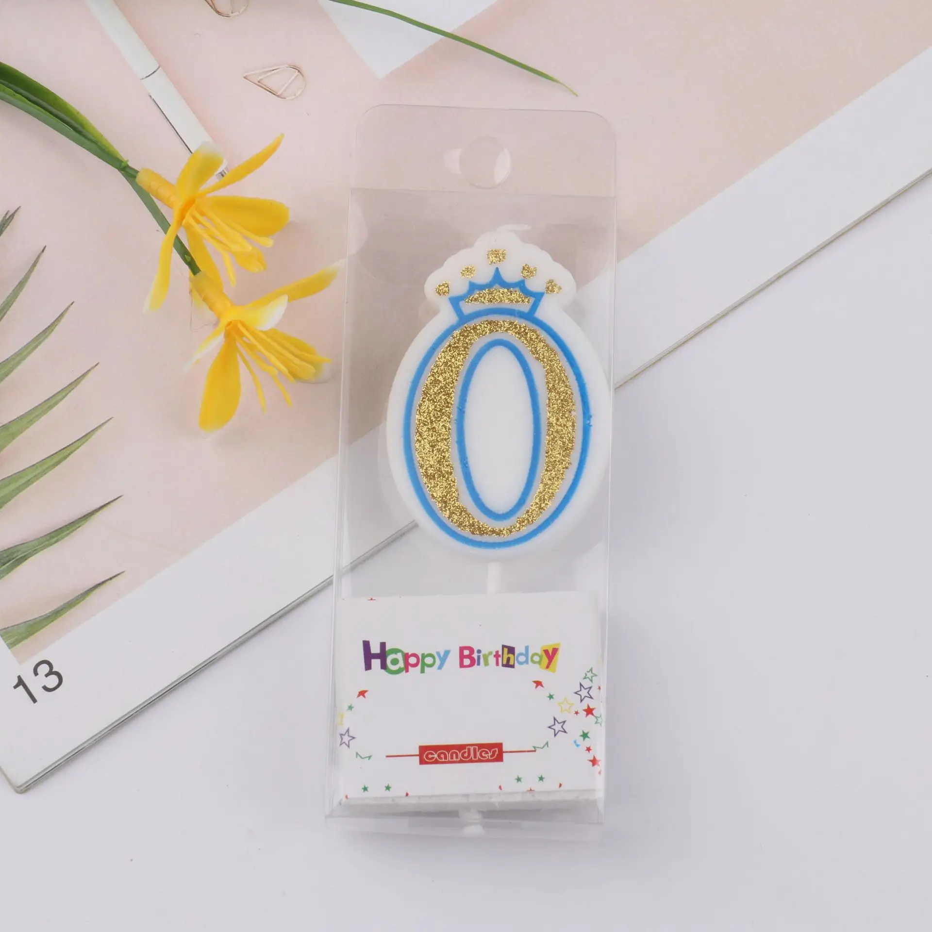 Custom Wholesale High Quality Finest Price Fancy Number 0-9 Birthday Crown Candle