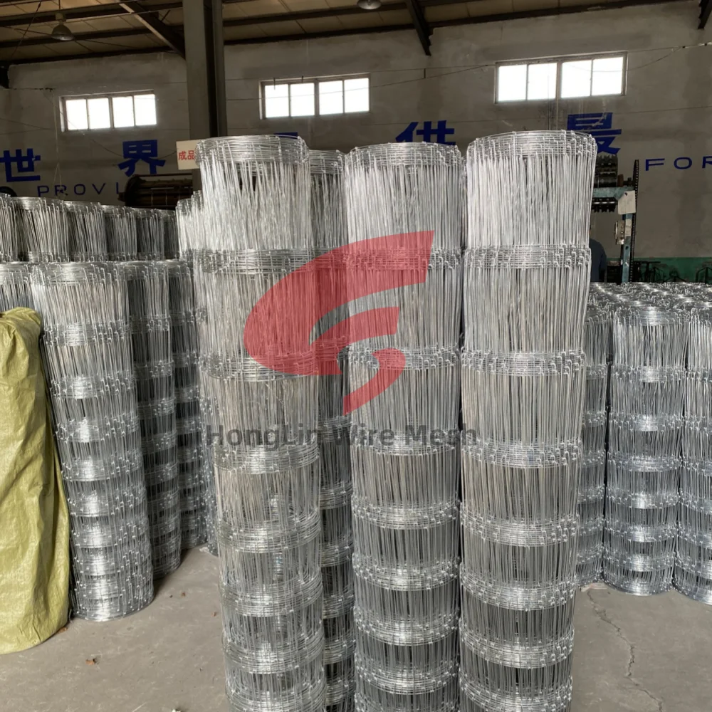Hot Dipped Galvanized Fixed Knot Field Fence Cattle Fencing Farm Metal Iron Electro Galvanized Security Fence Panels 10 Rolls