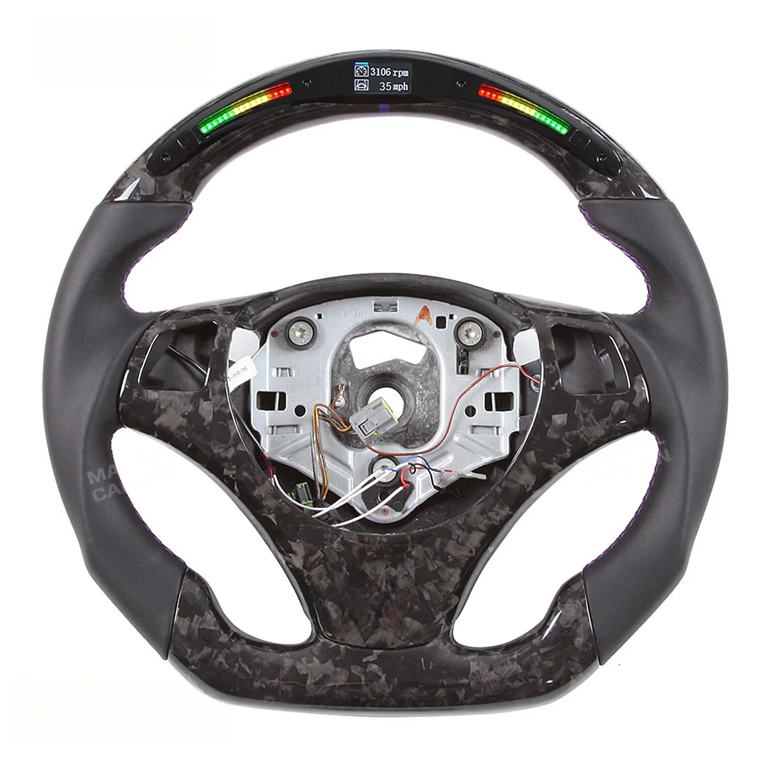 Sports Racing Modified Carbon Fiber Led Steering Wheel For BMW 335i E90 E91 E92 E93 M3 Carbon Fiber Steering Wheel