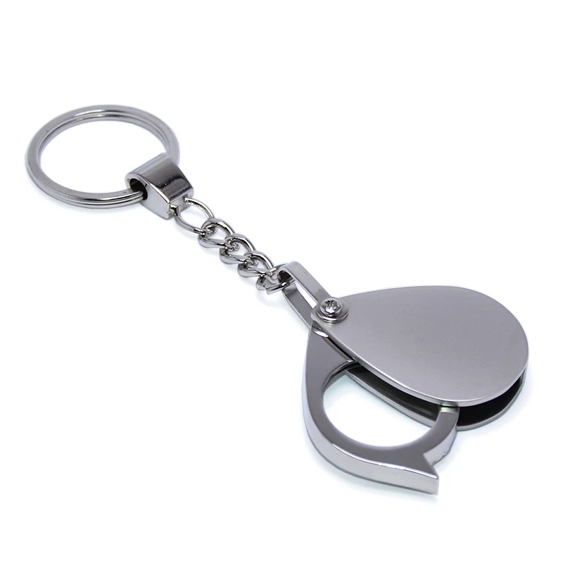15X Magnifier Keyring Promotional Souvenir Gifts Alloy Hand Holding Key Chain Ring Holder Metal Mini Magnifying Glass Keychain