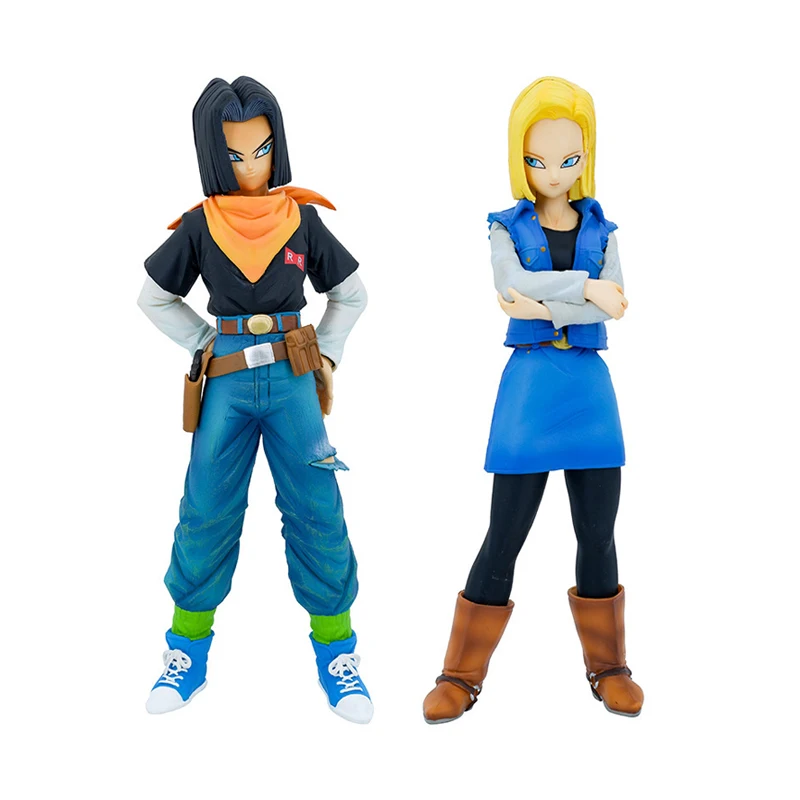 23.5cm Japan anime super saiyan Android No.17&No.18 action figure PVC collection model toy for gifts