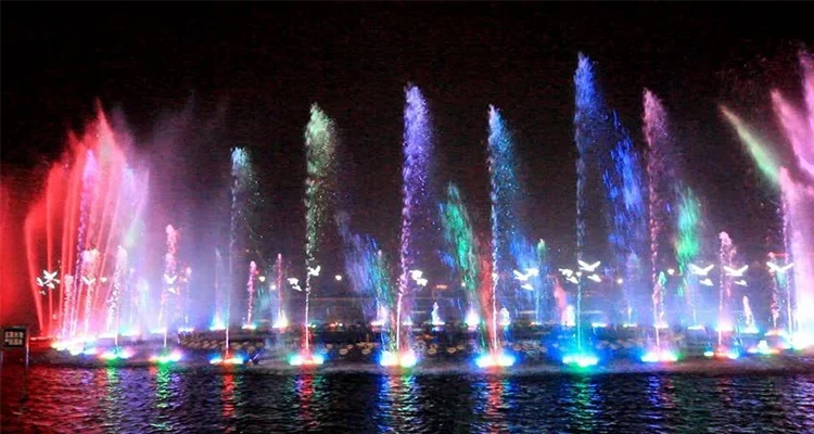 AWS Summer Popular Outdoor Garden Large Water Fountain Stainless Steel Music Fountain with Music PLC DMX512 Control