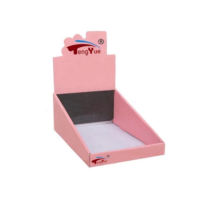 Custom Printed Counter Small Corrugated Carton Packaging Boxes for Retail Pre roll Store Custom Cardboard Counter Display Box