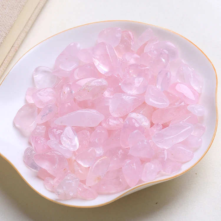 
Wholesale Natrual Pink Crystal Chips Gift Small Rose Quartz Polished Stones Crumbs For Decoration 
