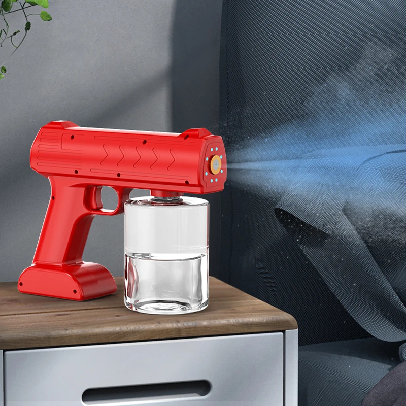 Rechargeable UV Blue Ray Nano Spray Gun Electric Sterilizing Cordless Handheld Sanitizer Atomizer Gun