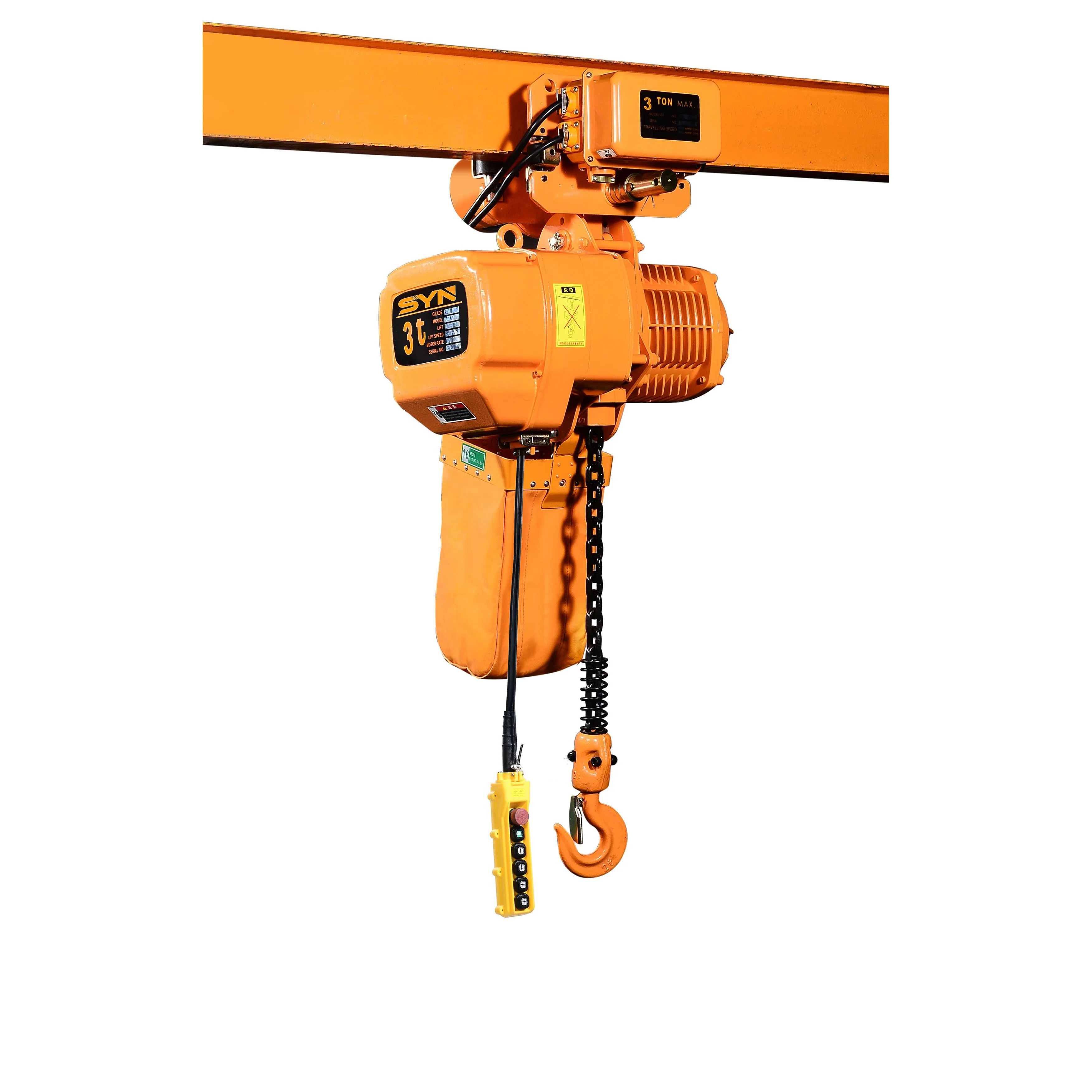 3t three chain Chain electric hoist 1 ton cheap hook chain Operation type electric hoist