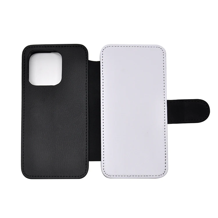 New Arrival Customized 2D Sublimation Blanks Leather Flip Phone Case Wallet Case for IPhone 15 pro max