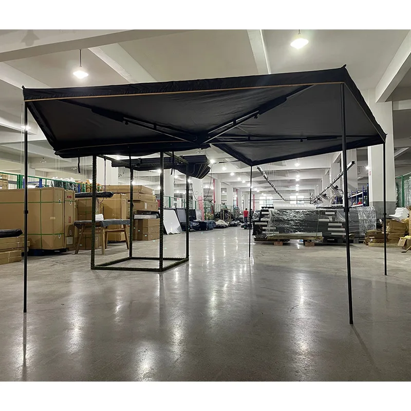 280G Canvas 270 Plus LED Lights Rainproof Poles D Zipper Hole Car Side Free Standing Awning