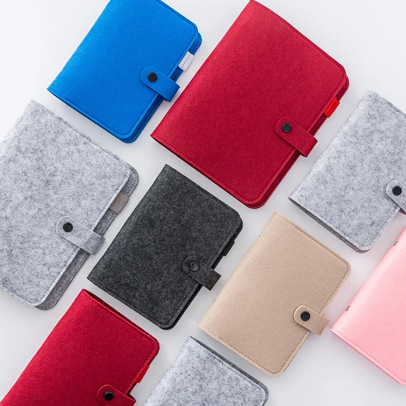 High quality 6 Ring A5 Binder Diary Felt Notebook Cover