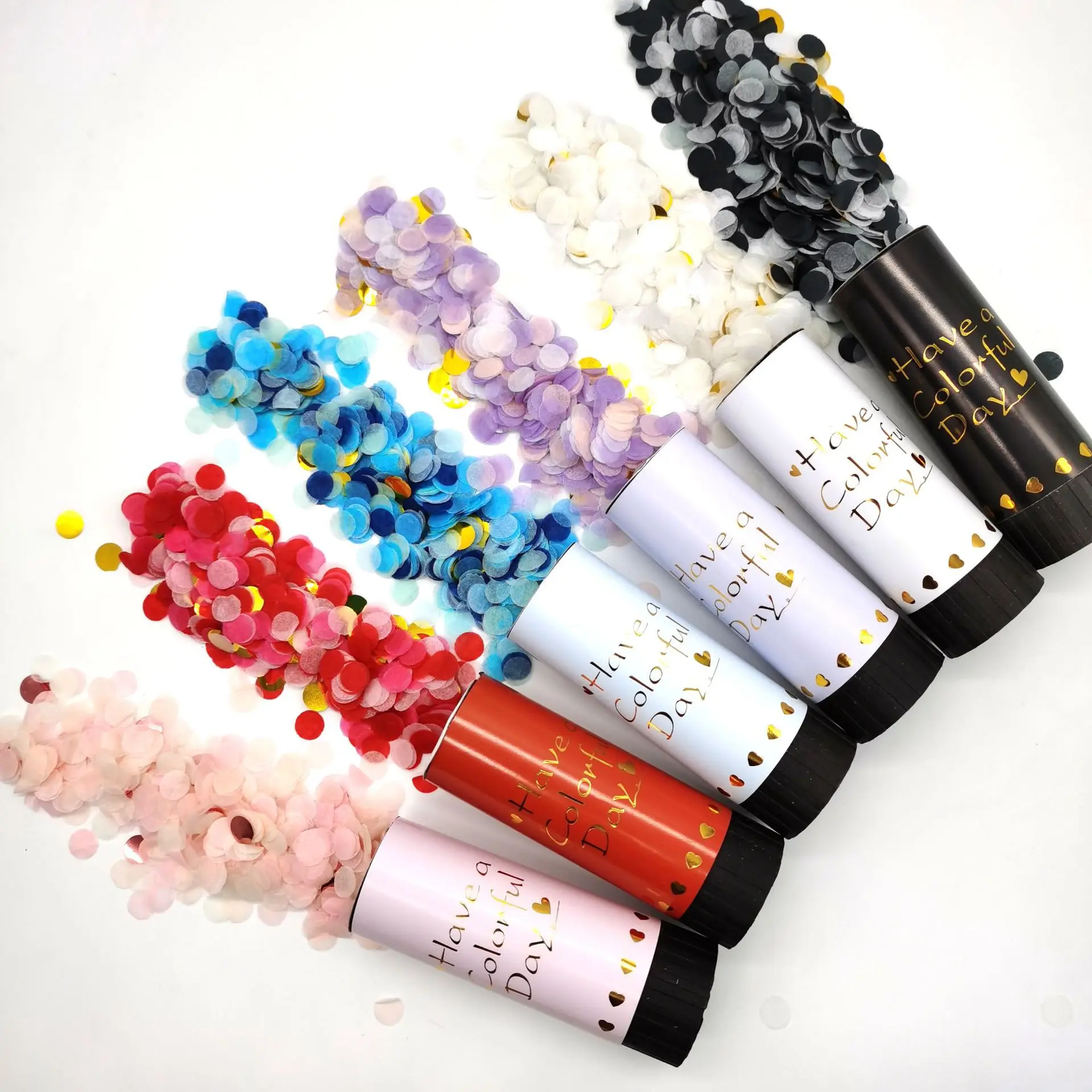 Ручной фейерверк для вечеринки Push Pop Poppers мальчик или девочка пол раскрыть Конфетти Для салюта пушка Поппер