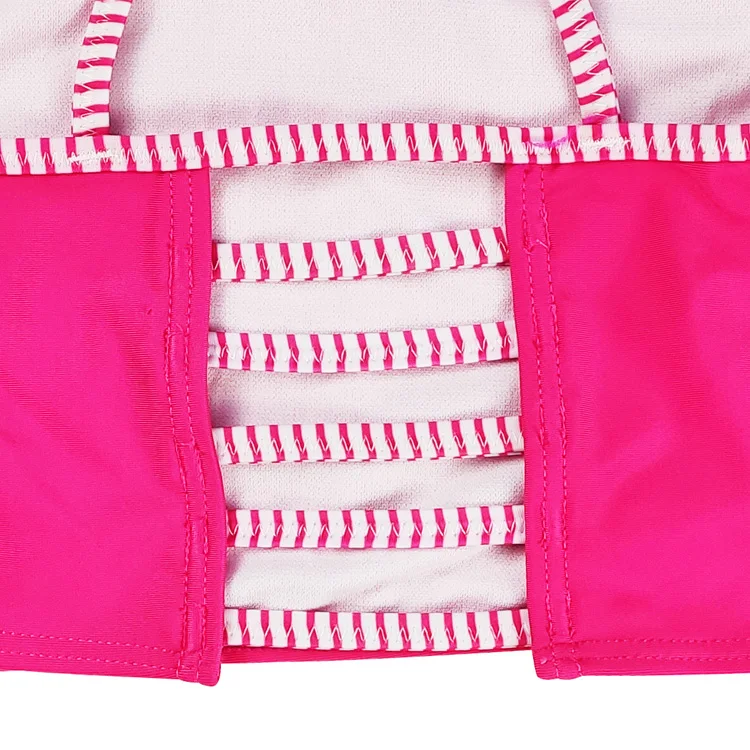 2023 New Arrival Natucare little girl micro striped girls swimsuit two piece shiny bikini swimwear for children