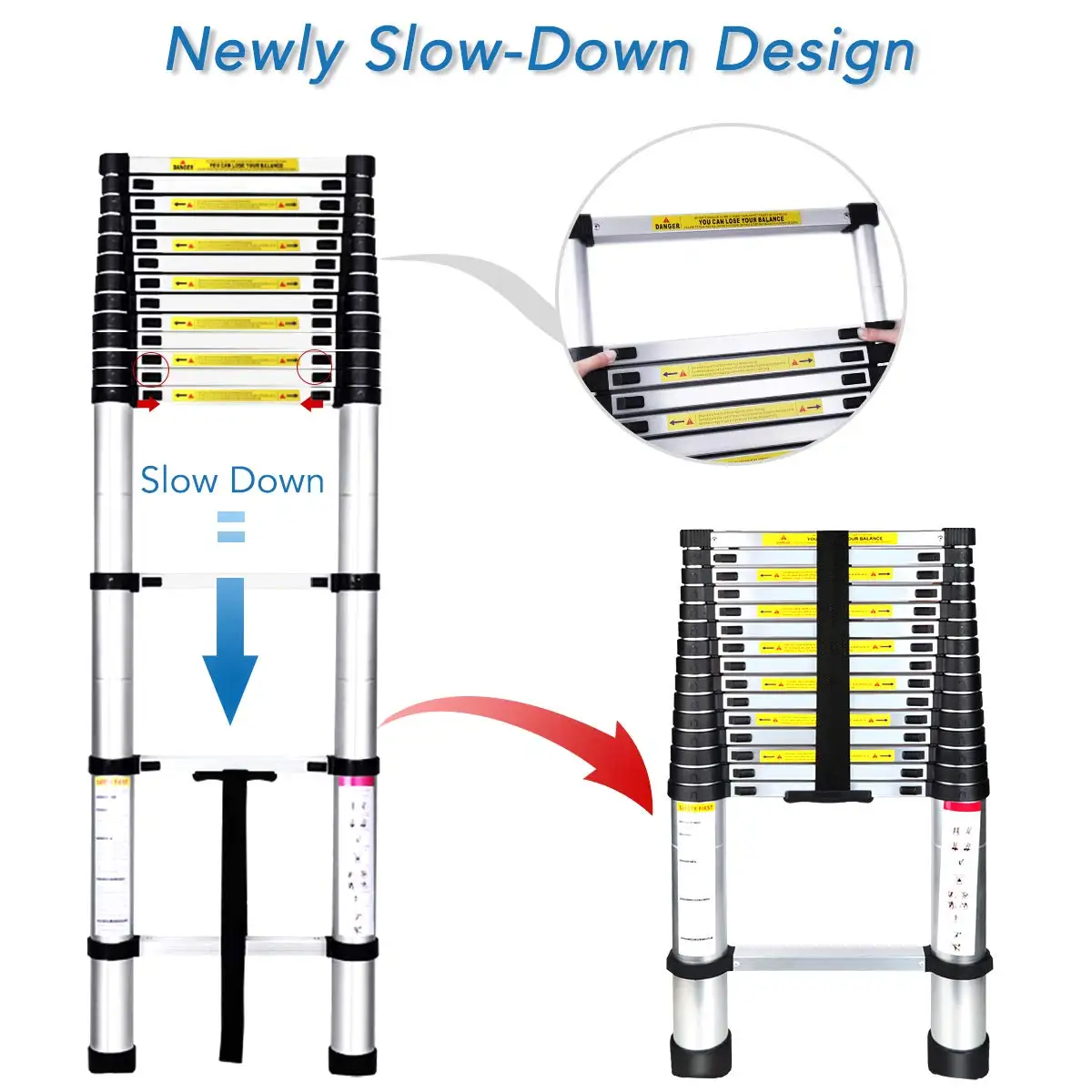 Top Sale High Quality Aluminum Telescopic Ladder 12 Step Combination Ladder Aluminum Multi Purpose Folding Ladder