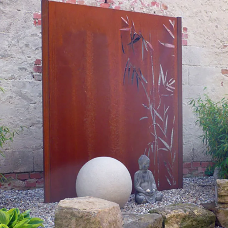 Custom Privacy Screen Panel Black Laser Cut Decorative Metal Corten Steel Balcony Screen Privacy Screens