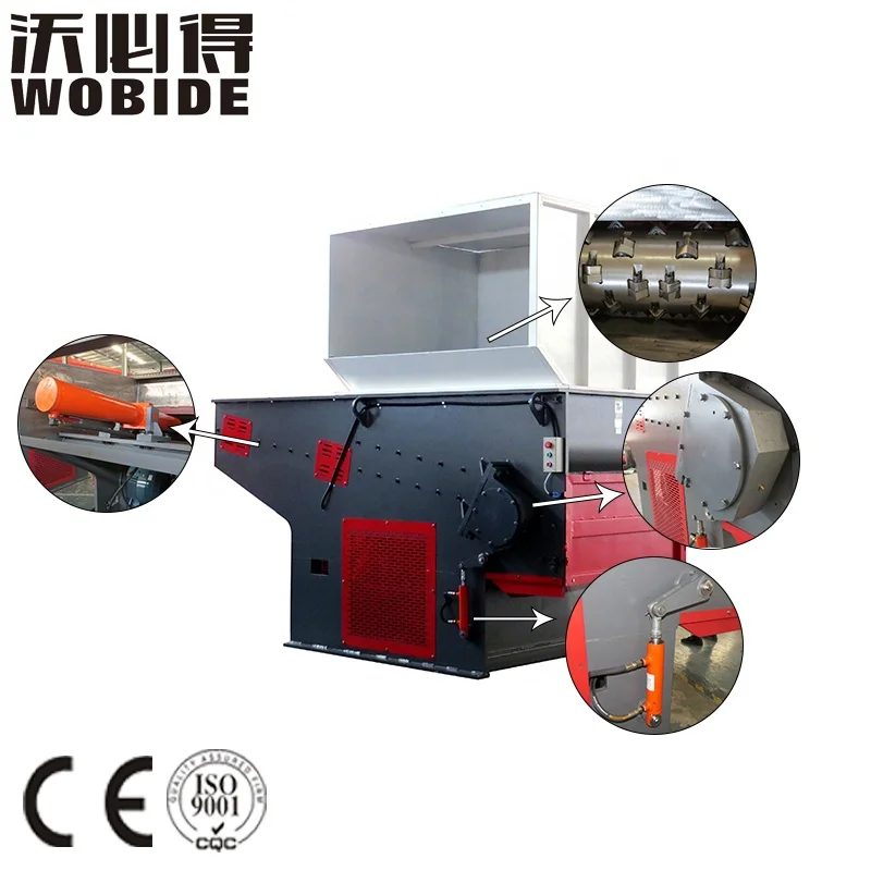 Industrial PP Jumbo Bags Film Lumps Shredder Plastic Scrap Copper Wire Shredder For Sale