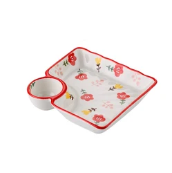 Блюдо для вареников под глазурью, блюдо с уксусом, разделитель для суши и окунивания соуса, посуда для дисков, креветок на пару, закуска, столовая посуда для завтрака