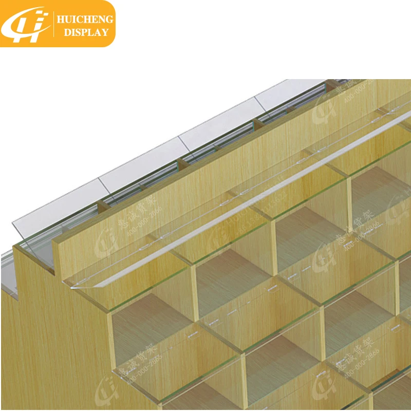 Customized wooden display shelf wooden Dried Fruit Display Stand with acrylic boxes dried fruit display rack