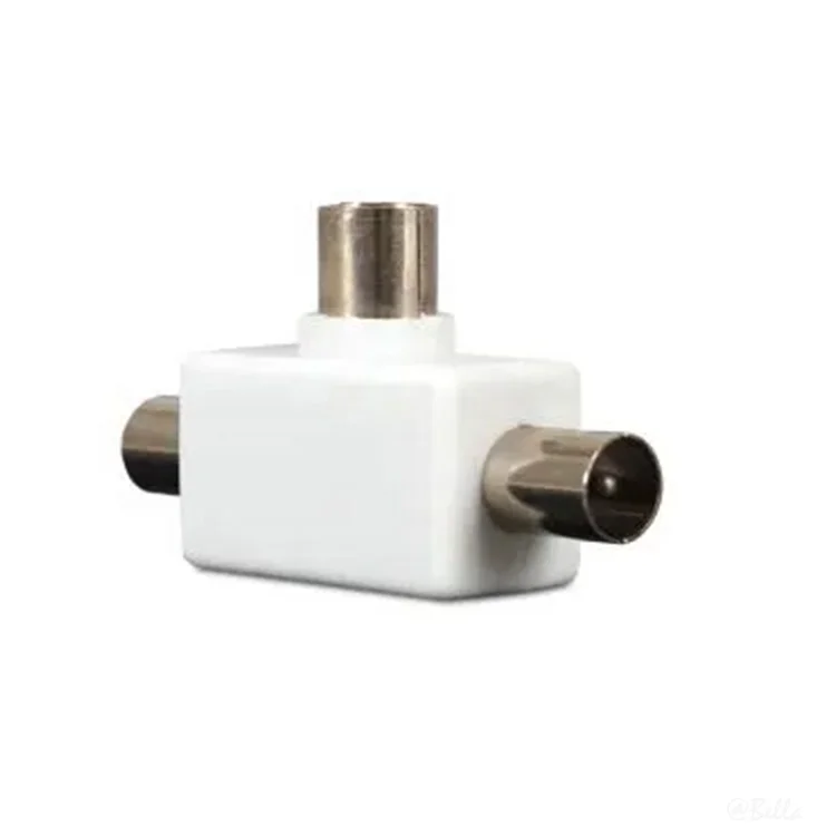 TV Coax Antenna Splitter Adapter 2 Way 9.5MM Socket 2x9.5MM Plugs for TV PAL ICE Aerial Cables
