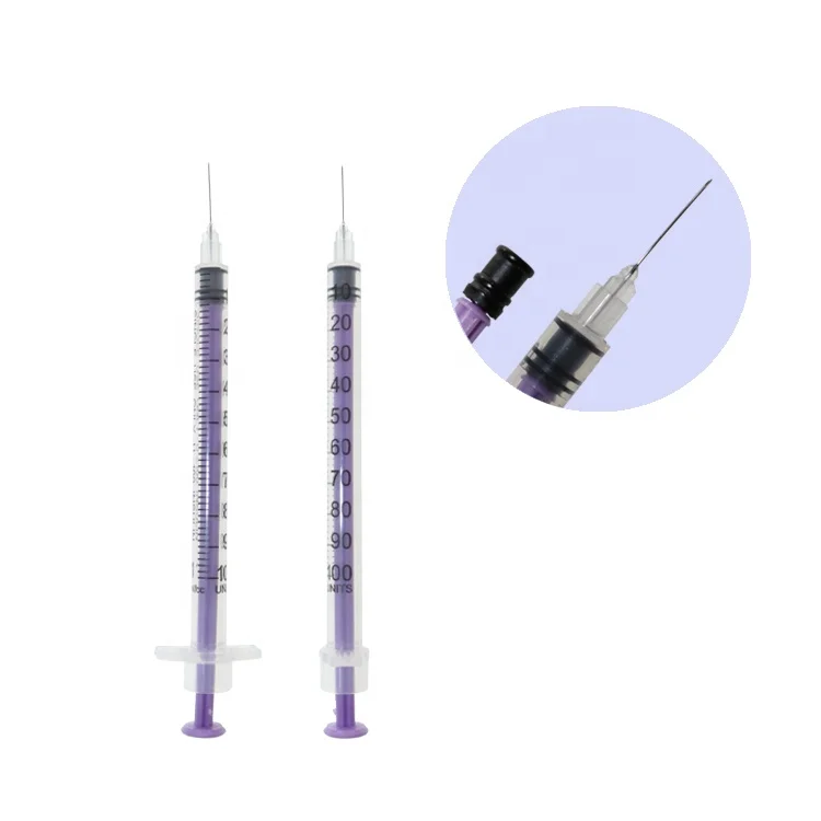 Одноразовый пластиковый шприц для инсулина, 0,5 мл, 1 мл, цветной бесплатный образец, цветные блоки, футляр для одноразового использования, 29 г, 30 г, цена
