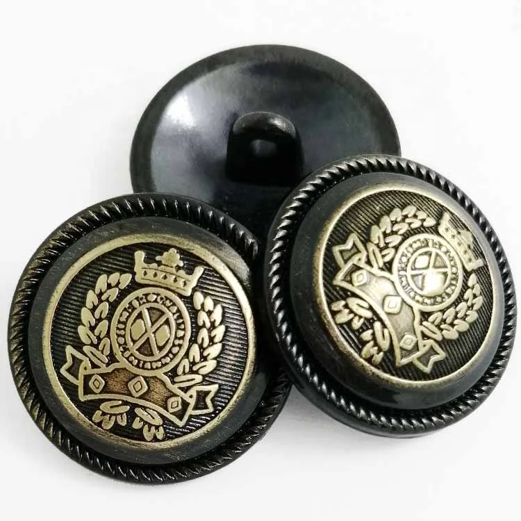 
custom 8mm enamel black gold silver flat alloy metal shank button for denim 