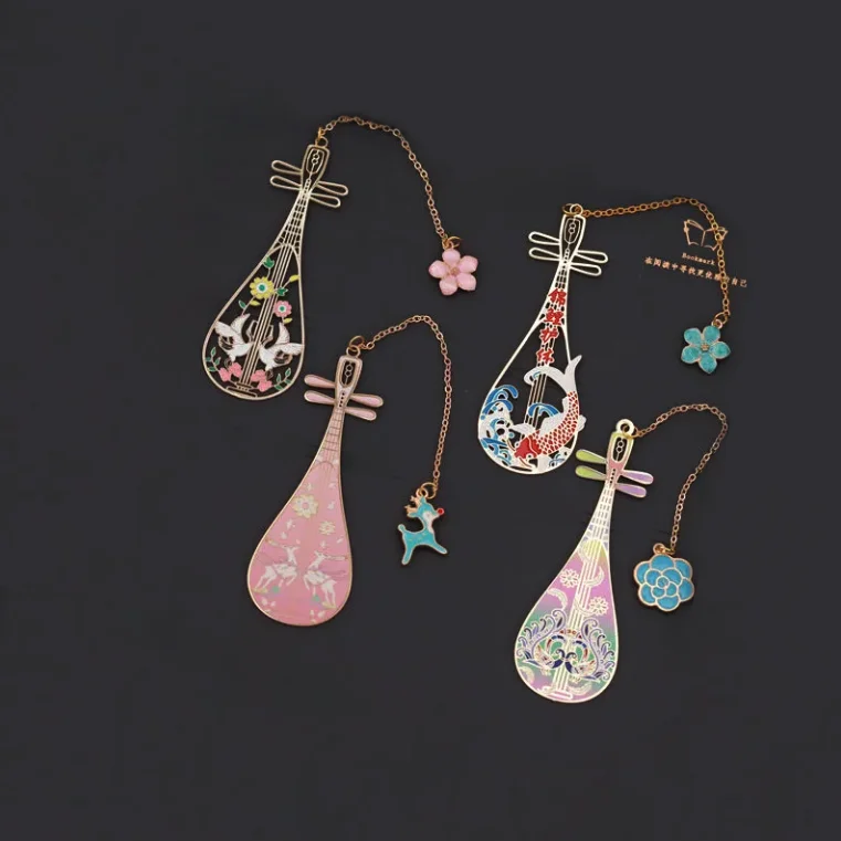 Креативная китайская старинная Пипа кролик олень голубь мультяшная латунная металлическая Закладка канцелярские товары для студентов подарок