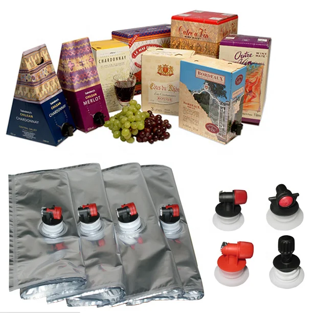 Custom printing bag in box Liquid packing red wine and fruit juice bag for 5L wine