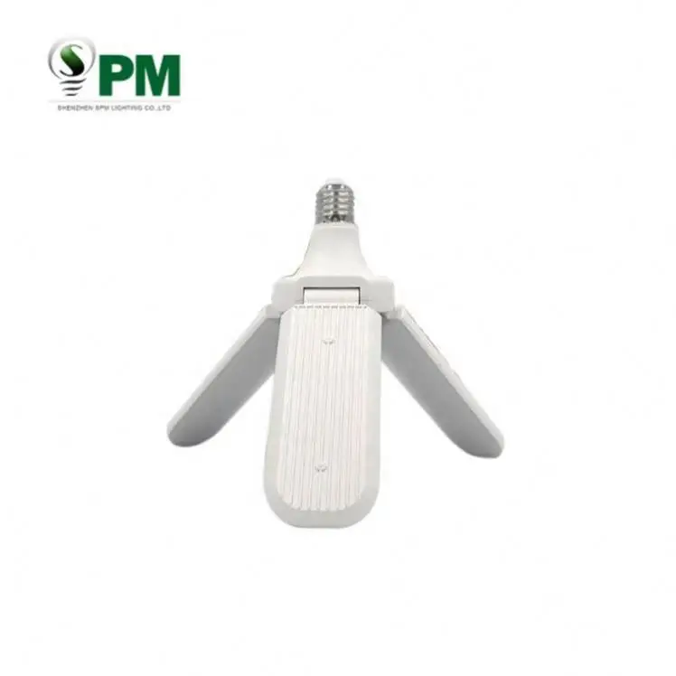 Bulb 4 Light Kit 5 Leaf Room Ceiling High Bay Lamp Adjustable Foldable Blade 30w 40w 50w 60w Lampada Foco Fan Bombillos