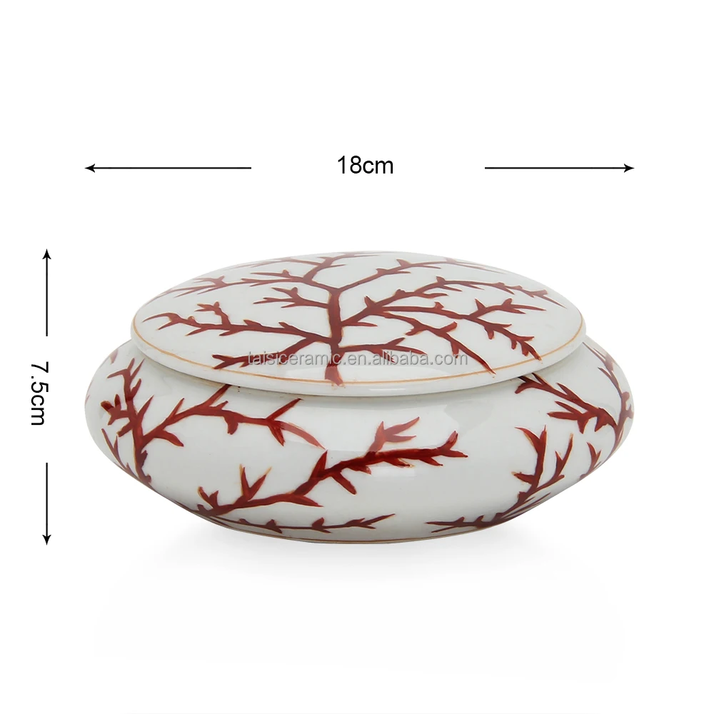 JW018 7 inch ceramic tea storage jar baby birth gift collection trinket boxes with lid for home decor