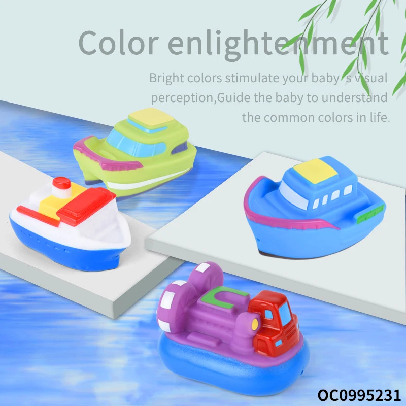 Детские игрушки Монтессори Горячие силиконовые животные и плавающие лодки распылитель воды Резиновые Игрушки для ванны детей игры в воду