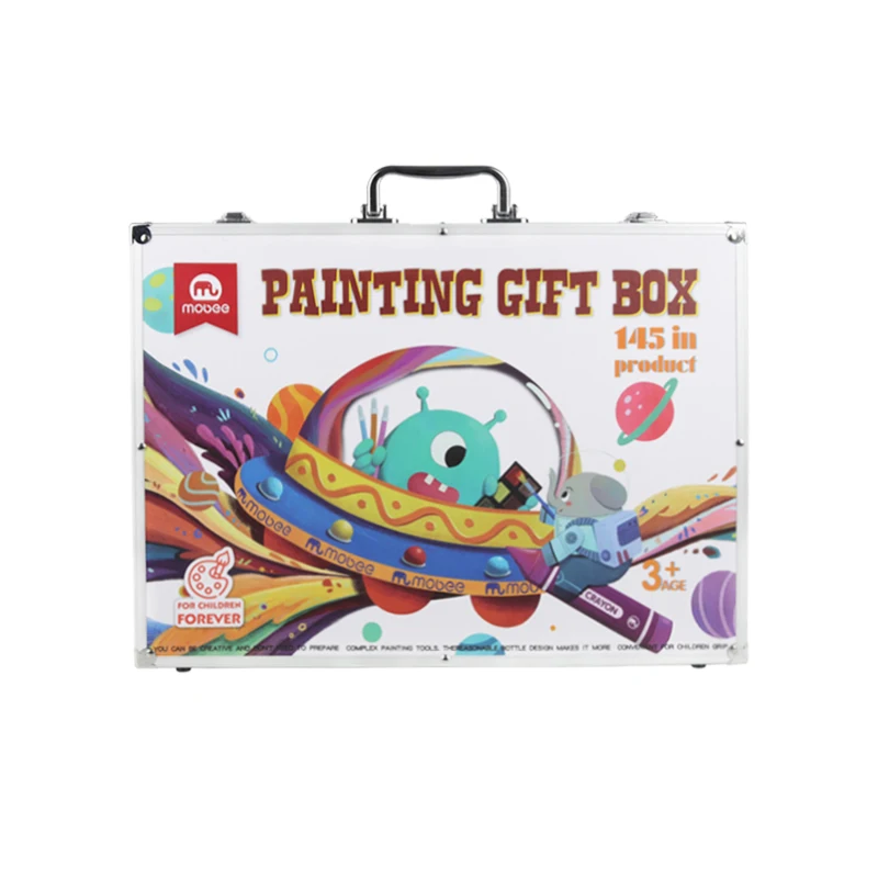 Mobee kids drawing art set Watercolor pen brush Crayon  art color pen painting art kit box for boys and girls as gift
