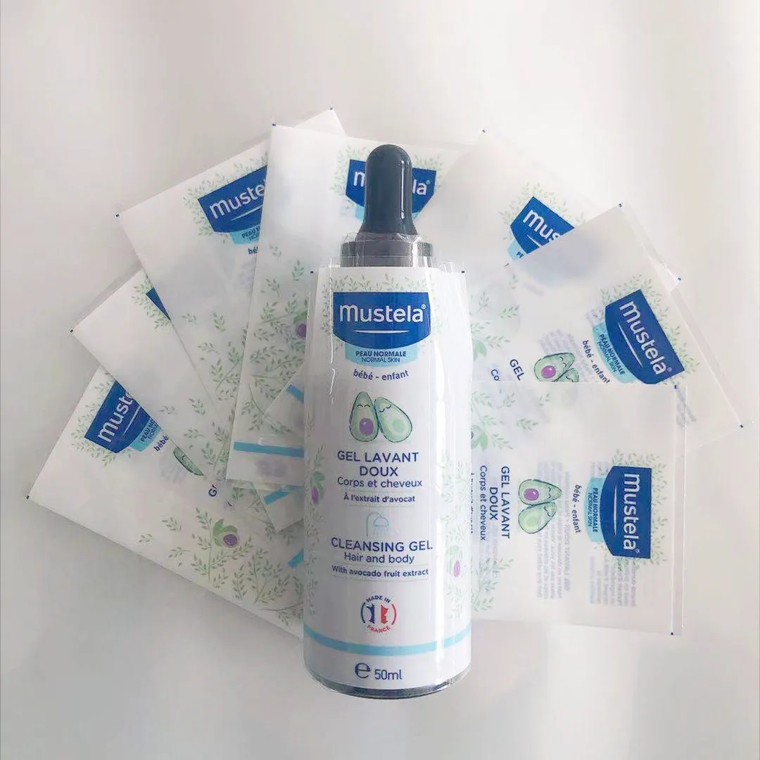 costom waterproof heat shrink sleve label for cosmetic small juice bottle label shrink band