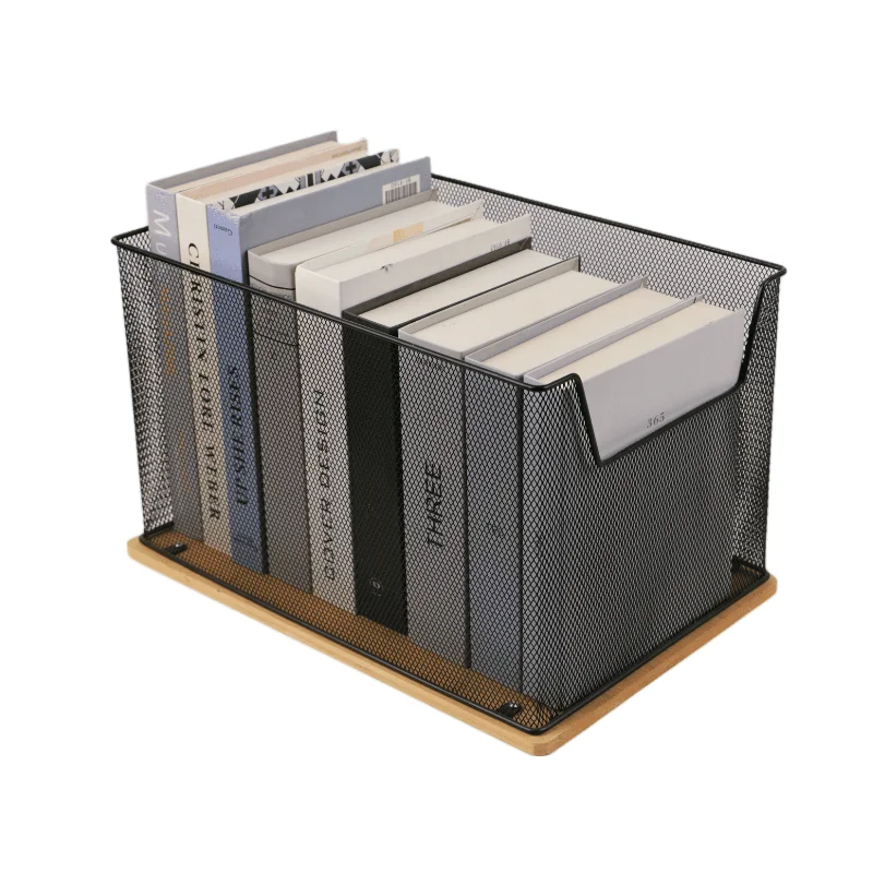 Металлический Сетчатый деревянный органайзер для документов, держатель для магазинов, стойка-органайзер, стеллажи