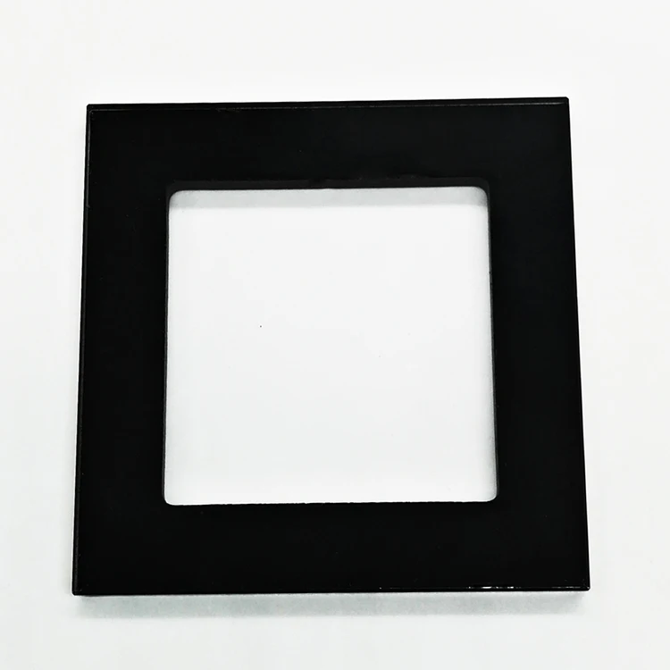 Factory custom 86 86 mm low iron black silk screen tempered glass panel wall socket decorative glass