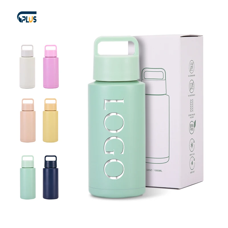 Wholesale Hot Sale 1L Insulated Tumbler Flask Bottle Sports Double Wall Stainless Steel Outdoors Travel  Camp Water Bottle