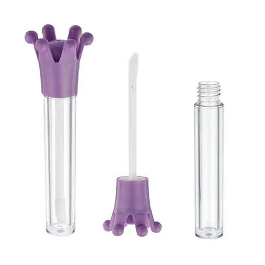 Recycled Plastic Small Empty Mini Cute Crown Lipgloss Tube With Crown